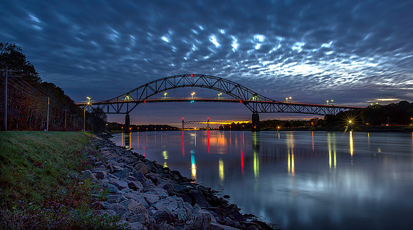 Bourne Bridge after Sunset