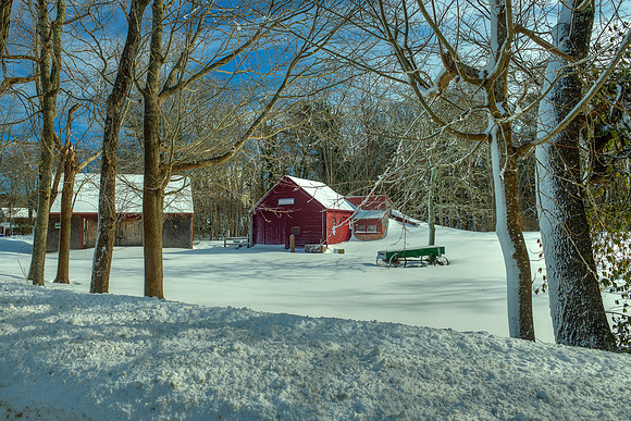 Bourne Village in Snow