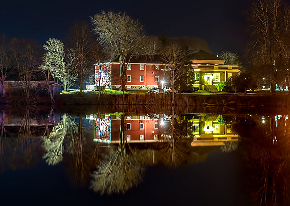 Bourne Town Hall Night Reflection