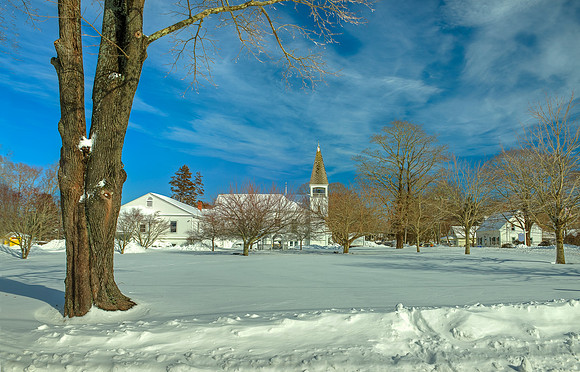 Bourne Village in Snow