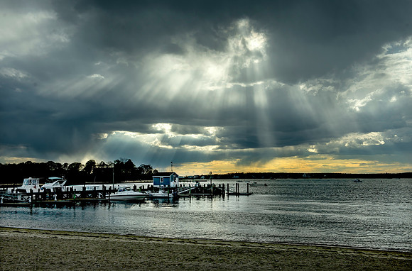 Suns Rays over Monument Beach