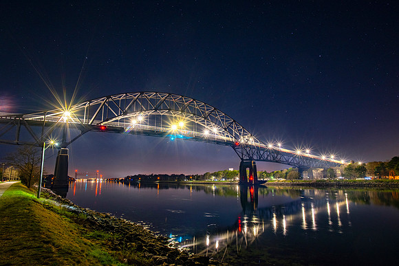 Bourne Bridge at Night