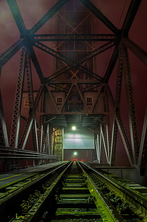 Buzzards Bay Railroad Bridge at Night