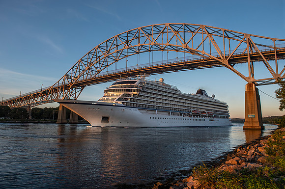 Cruise Ship Passing under Bourne Bridge