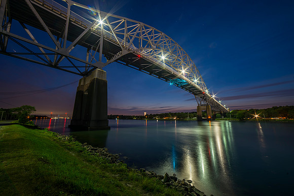 Bourne Bridge at Night